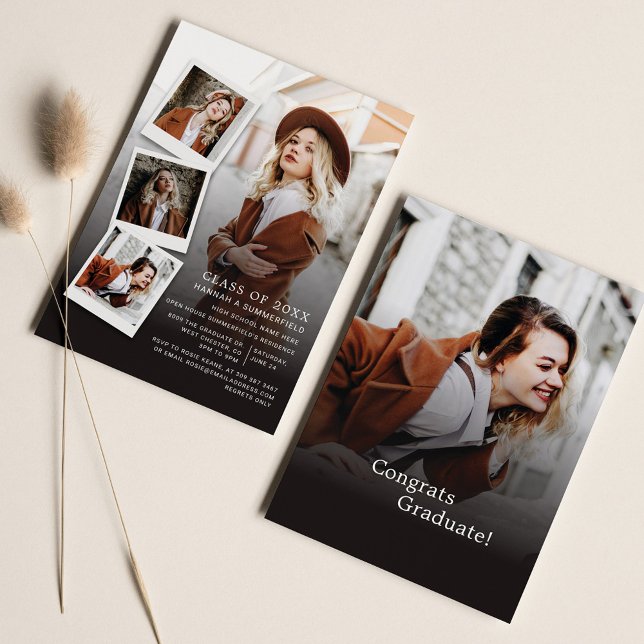 Invitation Graduation Party 5 Photos Moderne Grad 2025 (Créateur téléchargé)