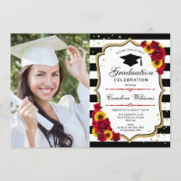 Graduation Party avec photo - Roses Sunflower