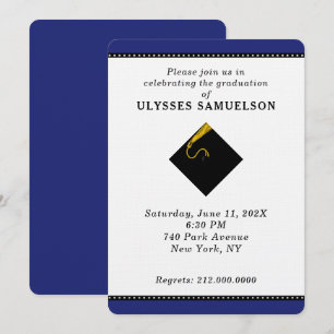 Invitation Graduation Party Blue