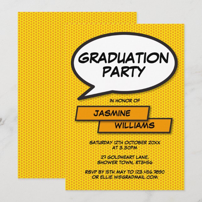 Invitation Graduation Party Fun Classe moderne de 2022 (Devant / Derrière)