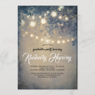 Invitation Graduation Party Lumières rustiques