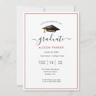 Invitation Graduation party Modern simple Photo