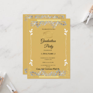 Invitation graduation party orange grisé