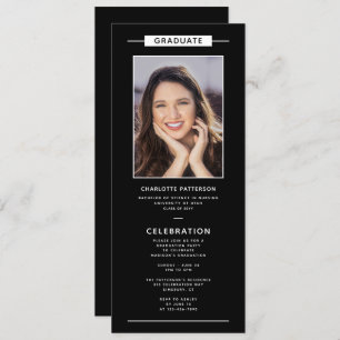 Invitation Graduation Party Simple Photo moderne QR Code