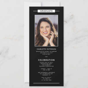 Invitation Graduation Party Simple Photo moderne QR Code