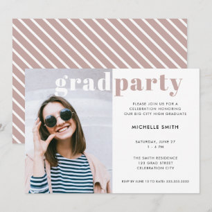 Invitation Graduation Party Typographie moderne Photo personn
