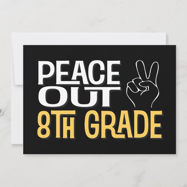 Invitation Graduation Peace Out 8e classe Party (Devant)