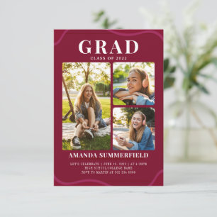 Invitation Graduation Photo Collage Grad 2025 Party