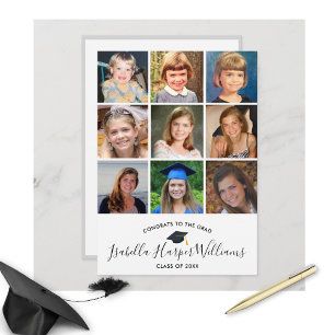 Invitation Graduation Photo Collage Tru the Years Grad Party