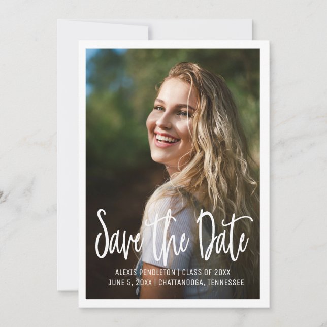 Invitation Graduation Photo Save Date Lycée College (Devant)