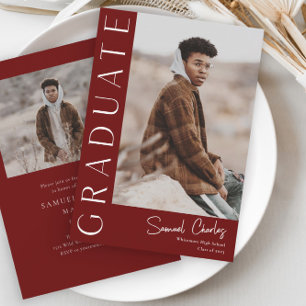Invitation Graduation photo verticale moderne