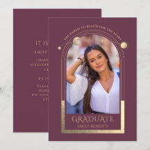Graduation Plum Gold Sun Moon Stars Grad Photo