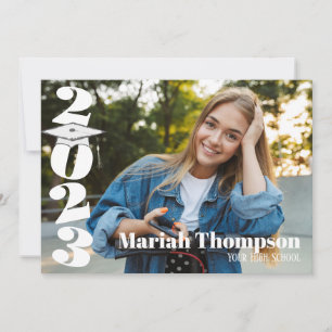 Invitation Graduation Purple Photo Classe Simple De 2023 QR