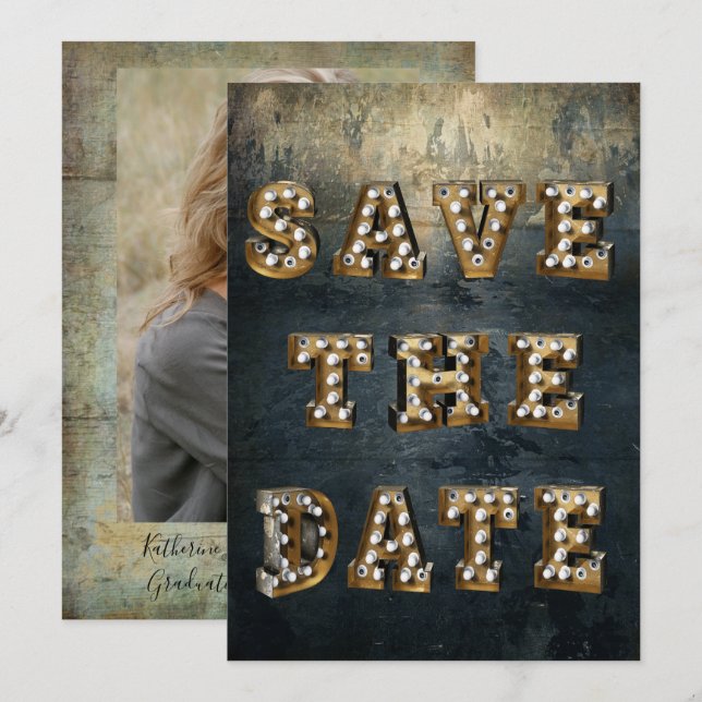 Invitation Graduation Sauvez Les Lumières Du Théâtre De La Da (Devant / Derrière)