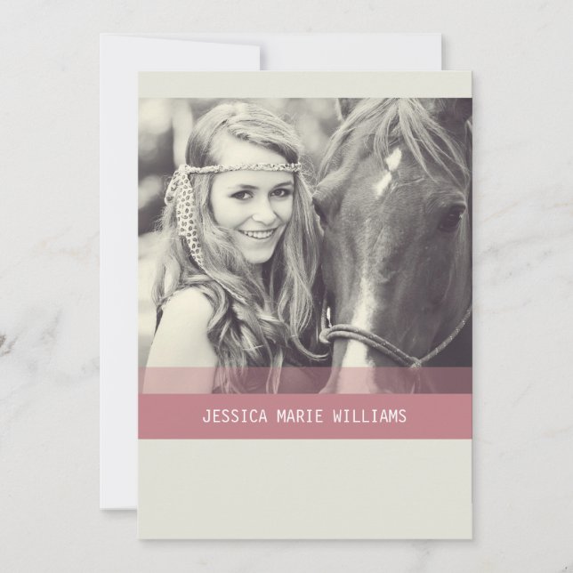 Invitation Graduation simple de Chevron | Rouge (Devant)