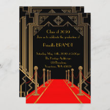 Graduation, Style Gatsby, Tapis rouge, Noir