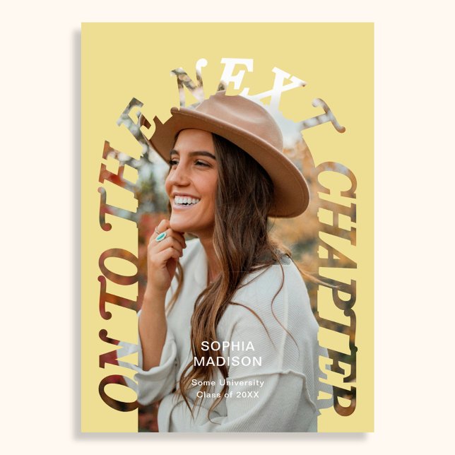 Invitation Graduation To The Next Chapter Arch Photo Citrus (Créateur téléchargé)