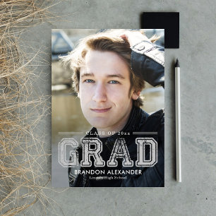 Invitation Graduation vintage de couleurs éditable sportive