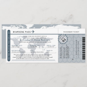 Invitation Graduation World Traveller Boarding Pass Invitatio