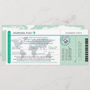 Invitation Graduation World Traveller Boarding Pass Invitatio