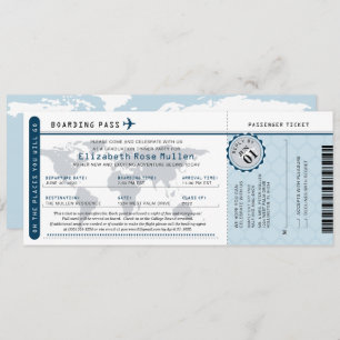 Invitation Graduation World Traveller Boarding Pass Invitatio
