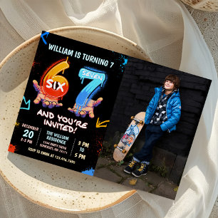 Invitation Graffiti 6 7 Mème Tendance Six Sept Anniversaire P