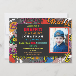 Invitation Graffiti Anniversaire Fête Artisanat Artisanat Pho