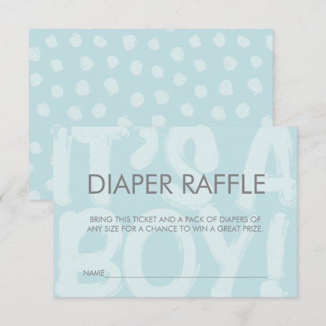 Invitation Graffiti Bleu Baby shower Déchets Raffle Billet (Devant / Derrière)