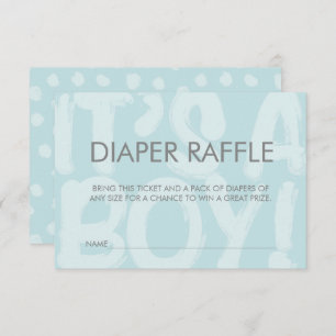 Invitation Graffiti Bleu Baby shower Déchets Raffle Billet