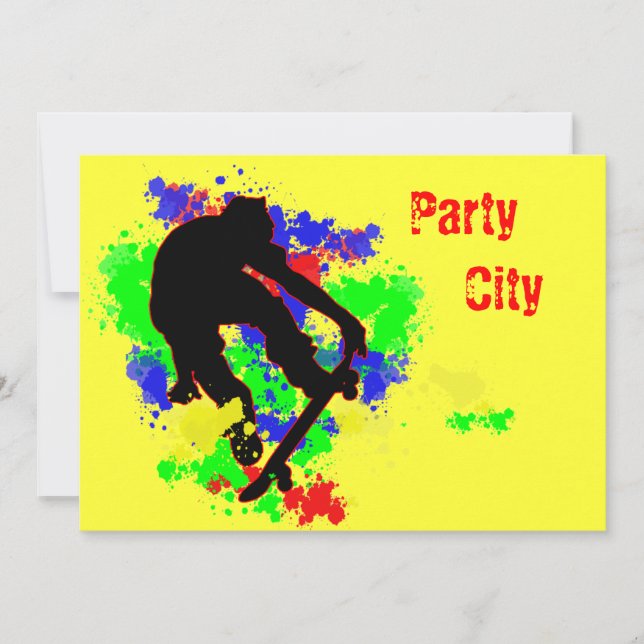 Invitation Graffiti Splotch Skateboard (Devant)