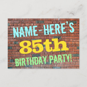 Invitation Graffiti sur mur de briques inspiré 87e anniversai