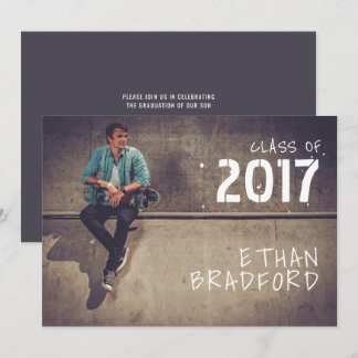 Invitation Grafitti Style Guy Photo Graduation Party