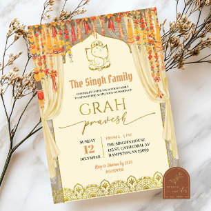 Invitation Grah Pravesh Indian Hindu Houseréchauffement