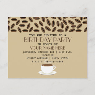 Invitation Grains de café et tasse d'invitations