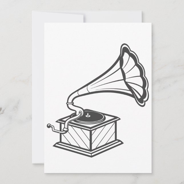 Invitation gramophone vintage (Devant)