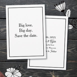 Invitation Grand amour. Grand jour. Réservez la date. Bordure
