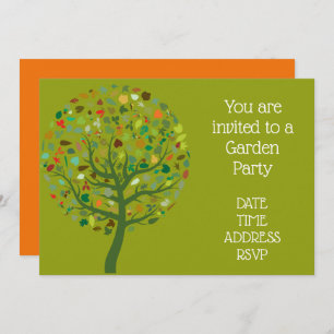 Invitation Grand arbre mignon Fête de jardin