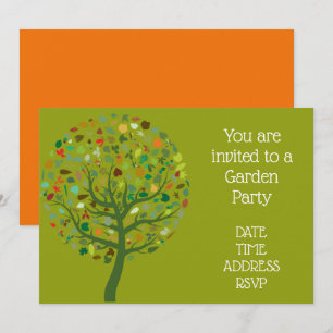 Invitation Grand arbre mignon Fête de jardin fonction