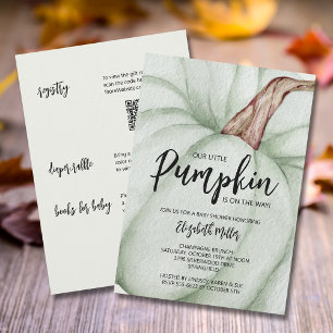 Invitation Grand Baby shower Citrouille vert tout en un