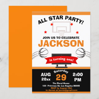 Invitation Grand Basket-ball Court Sport Game Birthday