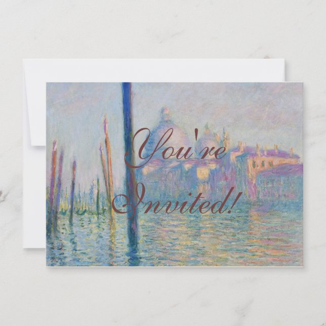 Invitation Grand Canal Monet Venise Italie Peinture classique (Devant)
