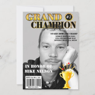 Invitation Grand Champion Avec Trophée Magazine Couverture
