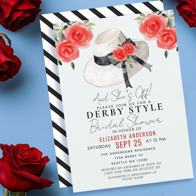 Invitation Grand Chapeau de Derby Rose Fête de Mariage (Créateur téléchargé)