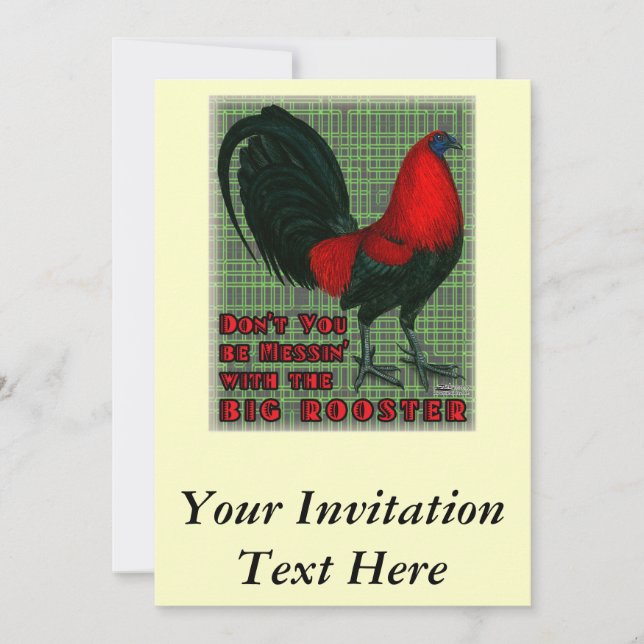 Invitation Grand Coq Rouge (Devant)