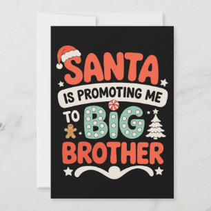 Invitation Grand Frère Chapeau de Père Noël Annonce de Noël N