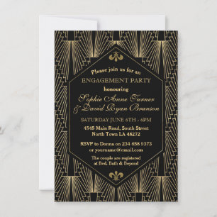 Invitation Grand Gatsby Art Déco des années 20