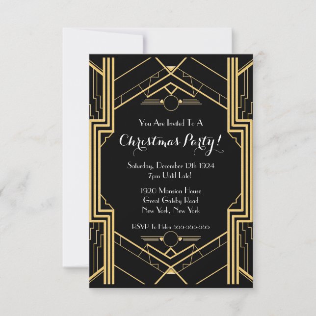 Invitation Grand Gatsby des années 1920 (Devant)
