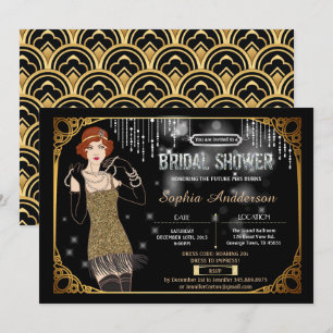 Invitation Grand Gatsby nuptiale de la douche d'invitation