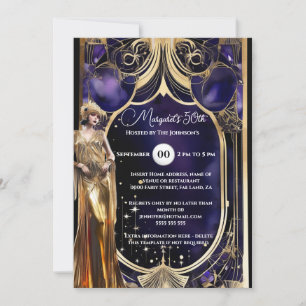 Invitation Grand Gatsby or violet 1920's rétro thème