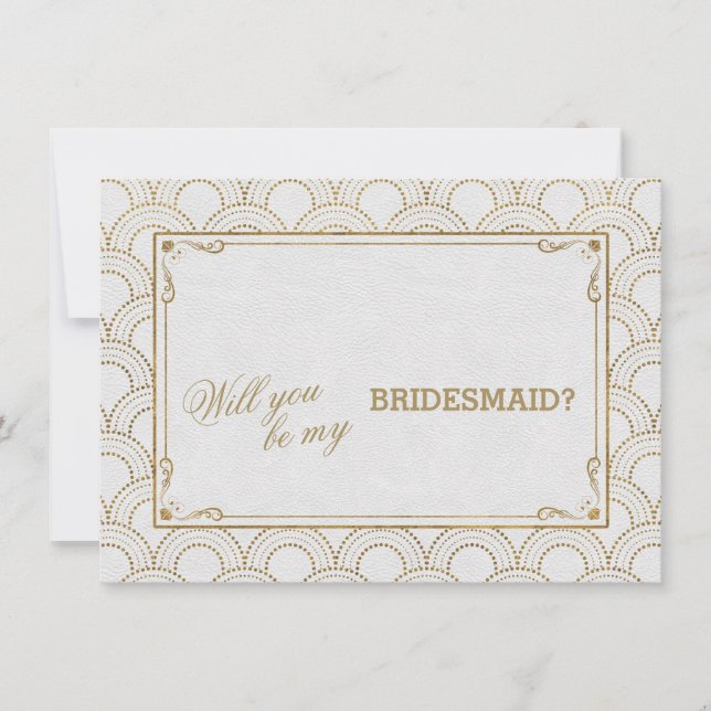 Invitation Grand Gatsby Vintage Art Déco Mariage Bridesmaid (Devant)